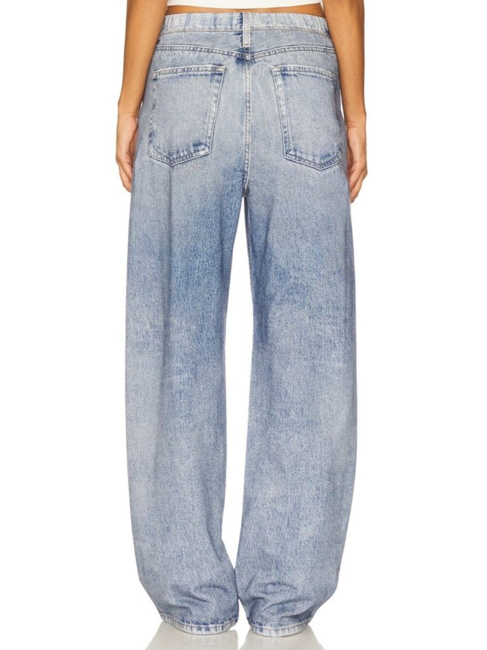 NWT rag & bone Miramar Terry in Rosen Wide Leg Photo Print Faux Jean Pants M - Picture 4 of 10